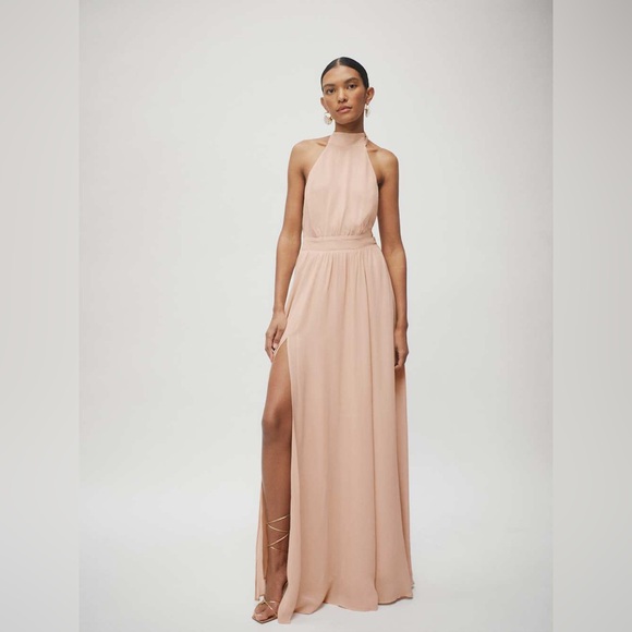 NEW NWT Reformation Andee Halter Maxi Dress Blush Pink Size 2 - Picture 5 of 14